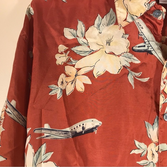 Men’s Summa Hawaiian XL Button Down Shirt Rust Colour Silk and Nylon. Vacation - Picture 3 of 9